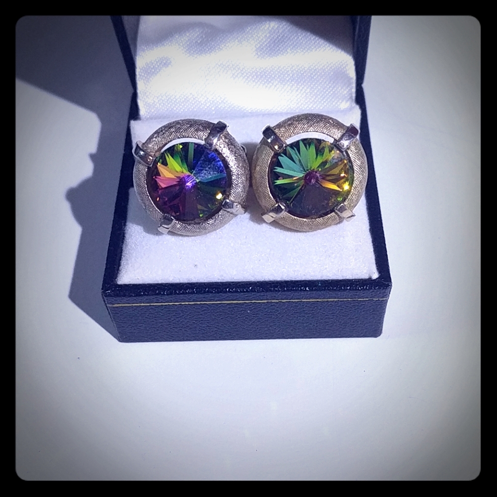Vintage Men's Rainbow Topaz Cufflinks